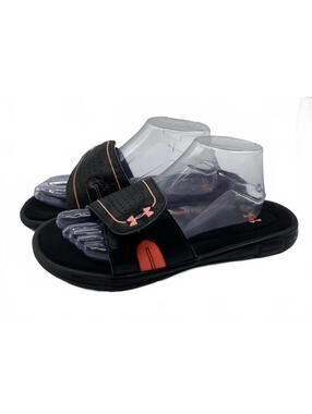 Under Armour Sandals Women Size 10 Black Coral Slide Sandals Adjustable Strap